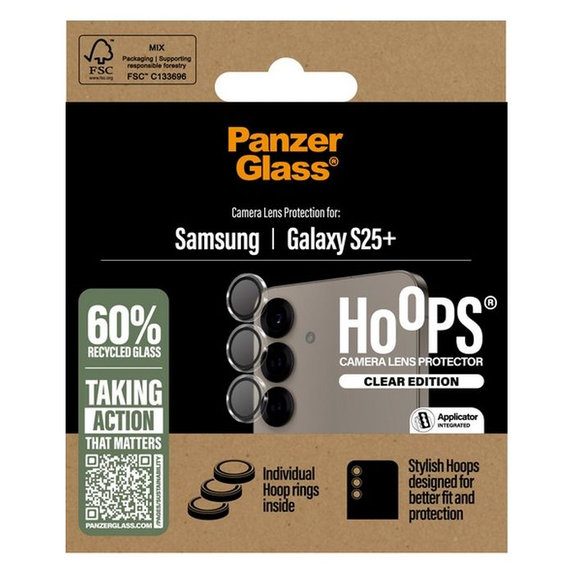 PanzerGlass - Capac de protec?ie & obiectivul camerei Hoops pentru Samsung Galaxy S25+, transparent