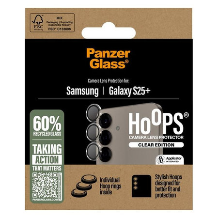 PanzerGlass - Capac de protec?ie & obiectivul camerei Hoops pentru Samsung Galaxy S25+, transparent