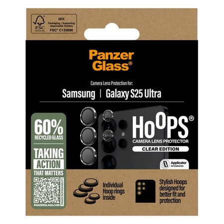 PanzerGlass - Capac de protec?ie & obiectivul camerei Hoops pentru Samsung Galaxy S25 Ultra, transparent