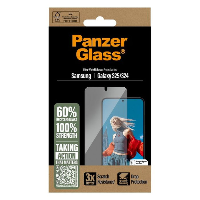 PanzerGlass - Geam Securizat UWF cu aplicatorul pentru Samsung Galaxy S25, transparent