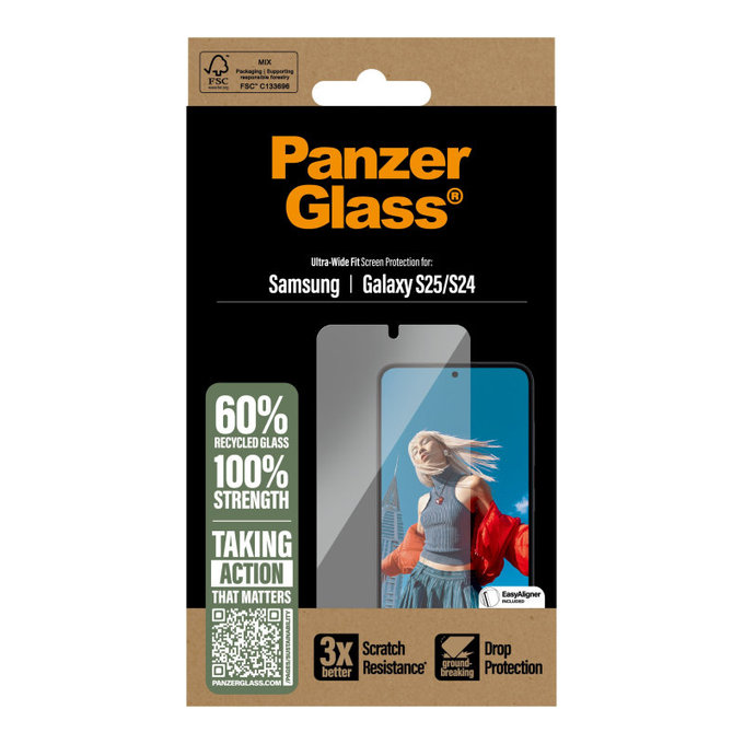 Sticlă securizată UWF cu aplicator pentru Samsung S25, Transparent, PanzerGlass