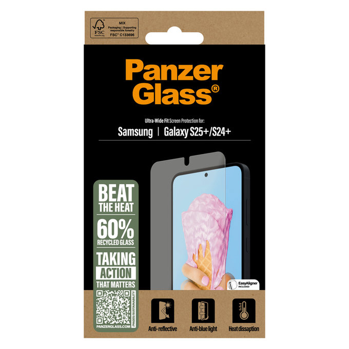 Sticlă securizată UWF All-in-One cu aplicator pentru Samsung Galaxy S25+, Transparent, PanzerGlass
