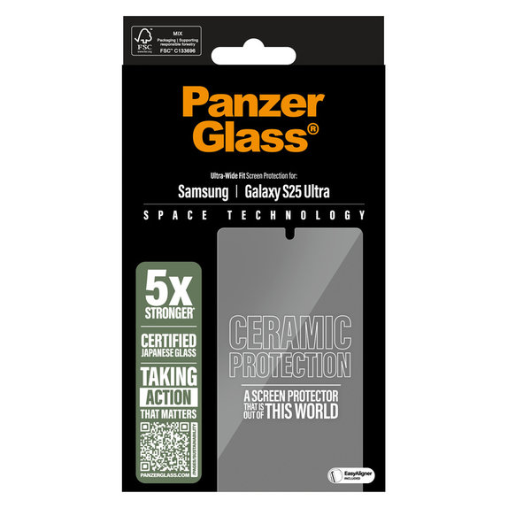 Sticlă securizată UWF Ceramic cu aplicator pentru Samsung Galaxy S25 Ultra, Transparent, PanzerGlass