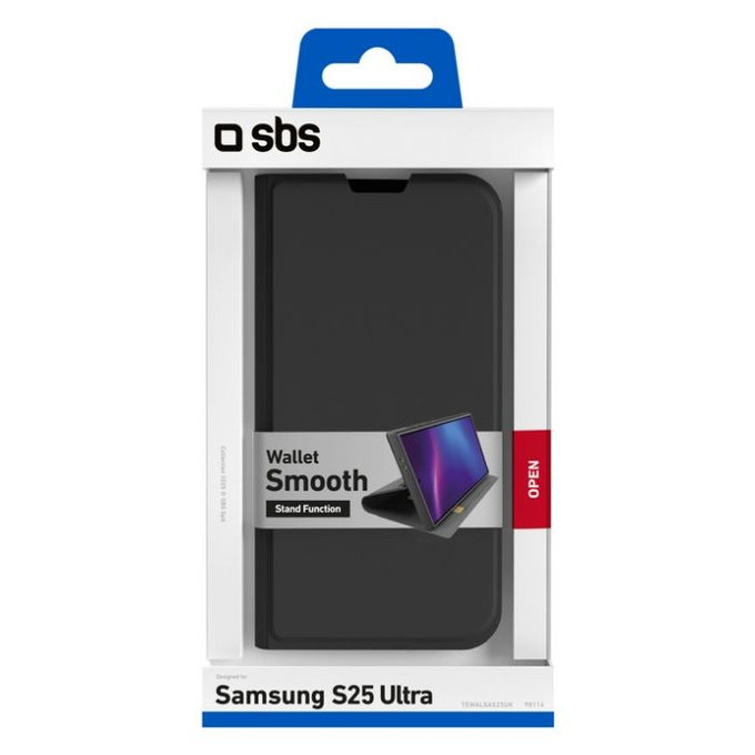 SBS - Caz Book Wallet Smooth pentru Samsung Galaxy S25 Ultra, negru