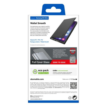SBS - Caz Book Wallet Smooth pentru Samsung Galaxy S25 Ultra, negru