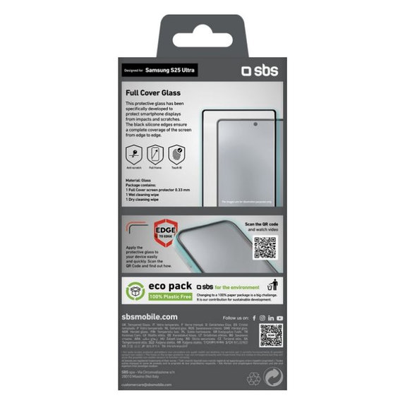 SBS - Geam Securizat Full Cover pentru Samsung Galaxy S25 Ultra, negru