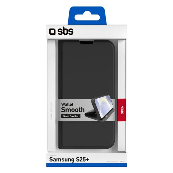 SBS - Caz Book Wallet Smooth pentru Samsung Galaxy S25+, negru