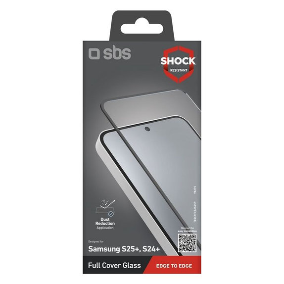 SBS - Geam Securizat Full Cover pentru Samsung Galaxy S24+ & S25+, negru