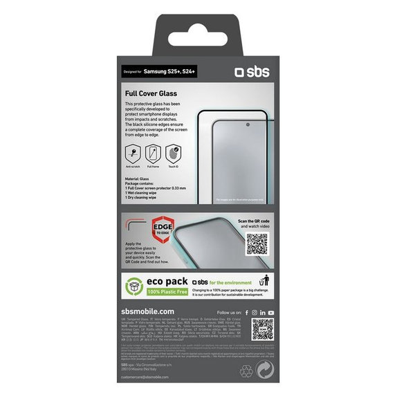 SBS - Geam Securizat Full Cover pentru Samsung Galaxy S24+ & S25+, negru
