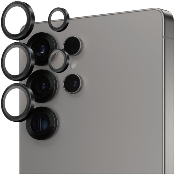 Protecție lentile cameră Hoops pentru Samsung S25 Ultra, Negru, PanzerGlass