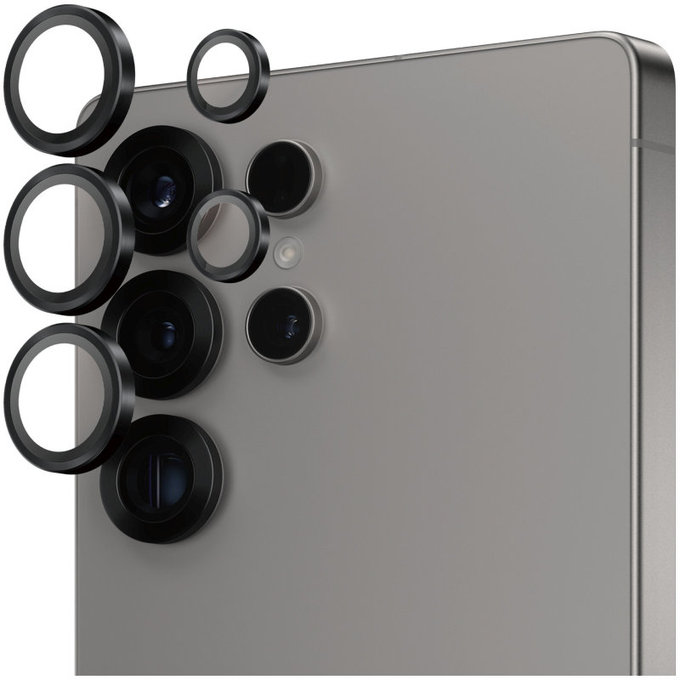 Protecție lentile cameră Hoops pentru Samsung S25 Ultra, Negru, PanzerGlass