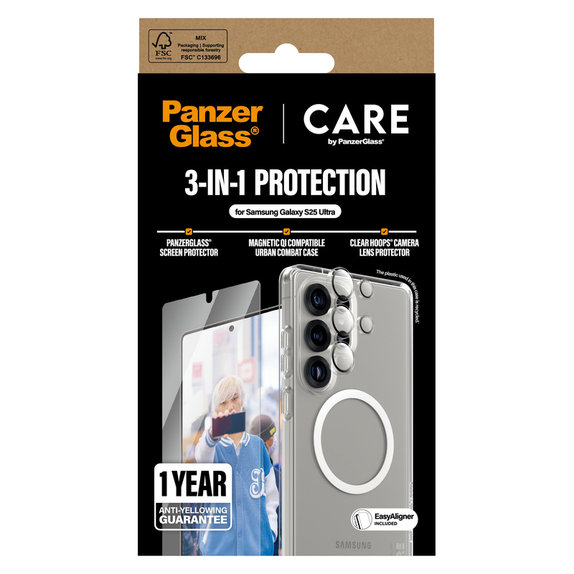 Bundle 3 în 1 pentru Samsung Galaxy S25 Ultra, PanzerGlass