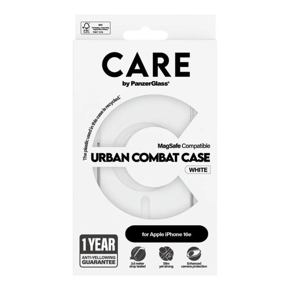 Husă Urban Combat cu MagSafe pentru iPhone 17e/16e, Alb, CARE