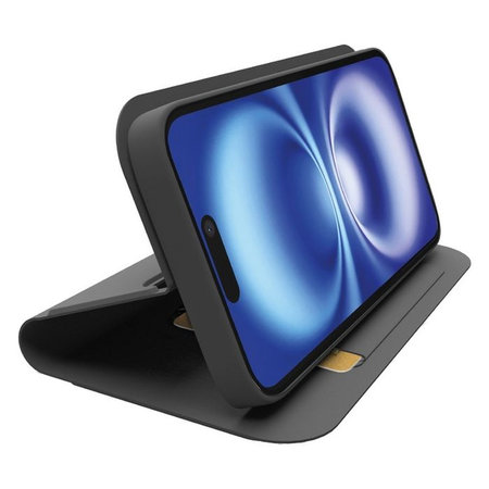 SBS - Caz Book Wallet Smooth pentru iPhone 16e, negru