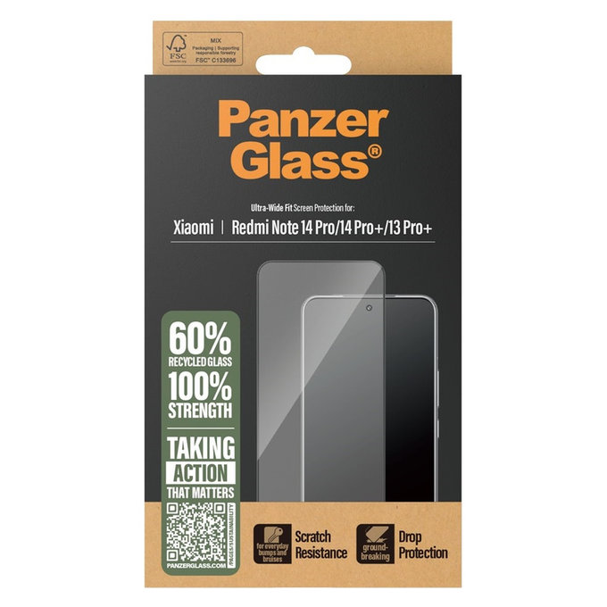 Sticlă securizată UWF pentru Xiaomi Redmi Note 14 Pro/14 Pro+/13 Pro+, Negru, PanzerGlass