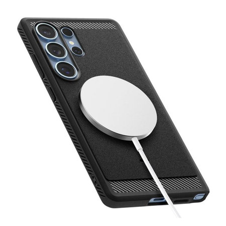 Spigen - Caz Rugged Armor cu MagSafe pentru Samsung Galaxy S25 Ultra, Matte Black