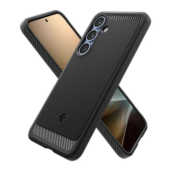 Spigen - Caz Rugged Armor cu MagSafe pentru Samsung Galaxy S25, Matte Black