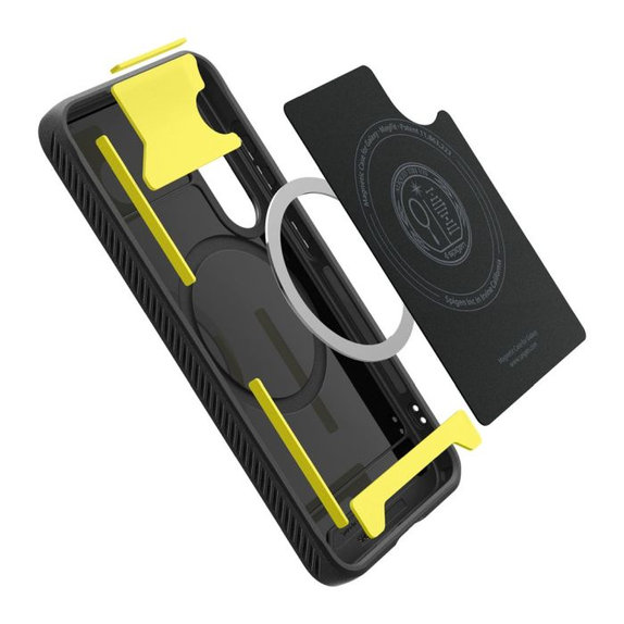 Spigen - Caz Rugged Armor cu MagSafe pentru Samsung Galaxy S25, Matte Black