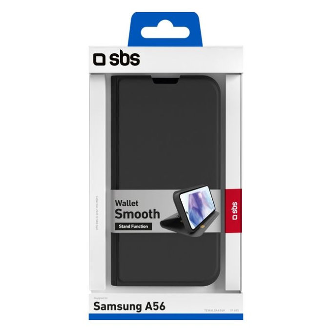 SBS - Caz Book Wallet Smooth pentru Samsung Galaxy A56, negru