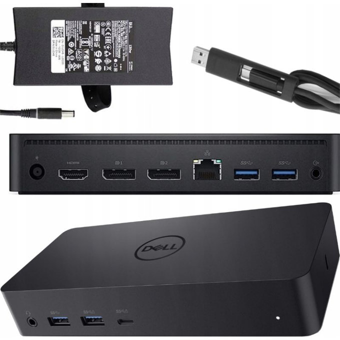 Dell D6000 - Stație de andocare (USB-C) + Adaptor 130W Recondiționat