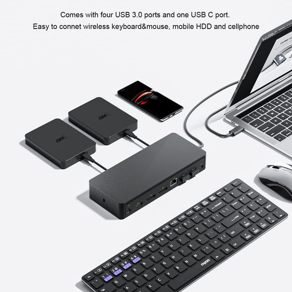Dell D6000 - Stație de andocare (USB-C) + Adaptor 130W Recondiționat
