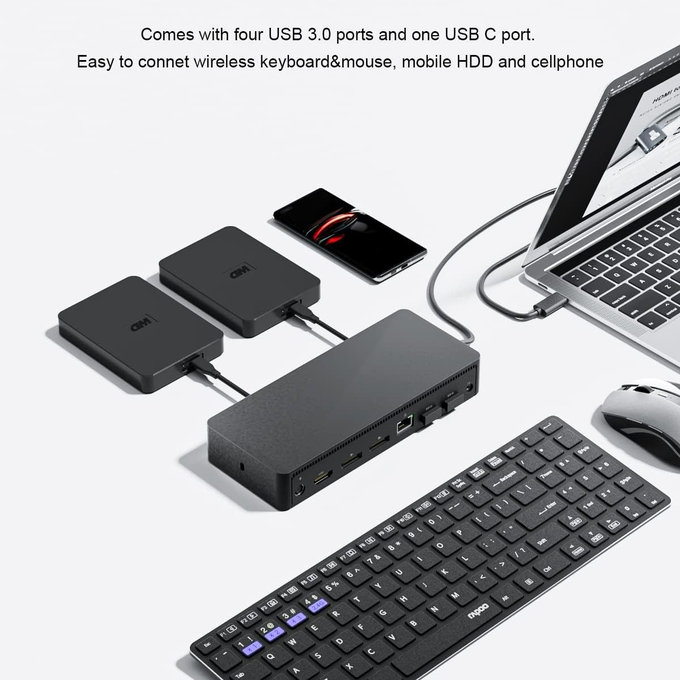 Dell D6000 - Stație de andocare (USB-C) + Adaptor 130W Recondiționat