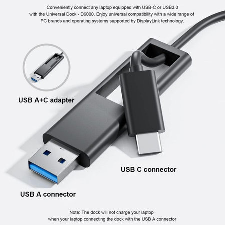 Dell D6000 - Stație de andocare (USB-C) + Adaptor 130W Recondiționat