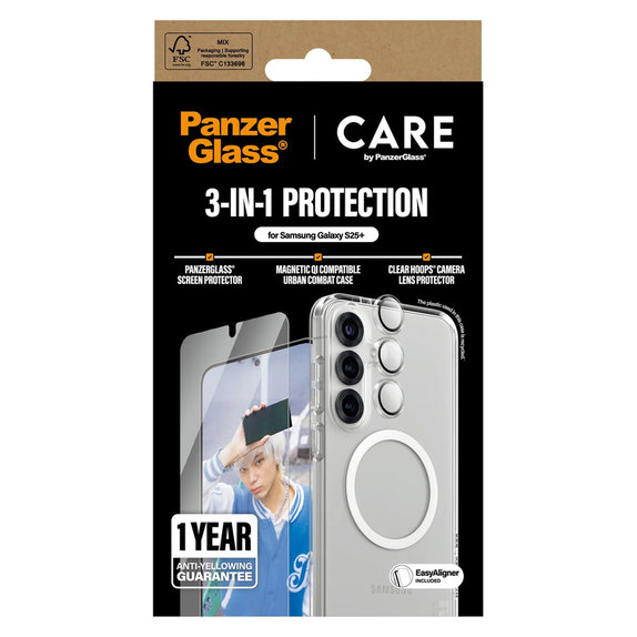 Bundle 3 în 1 pentru Samsung Galaxy S25+, PanzerGlass