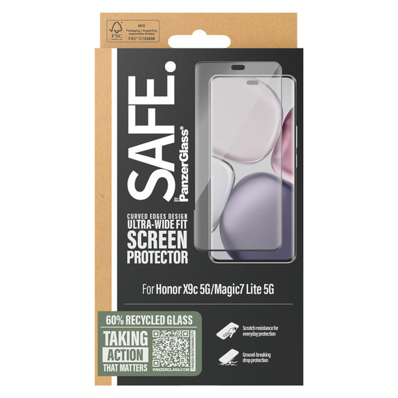 Sticlă securizată UWF pentru Honor X9c 5G/Magic7 Lite 5G, Negru, SAFE by PanzerGlass