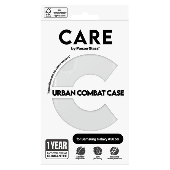 Caz Urban Combat pentru Samsung Galaxy A56 5G, Transparent, PanzerGlass