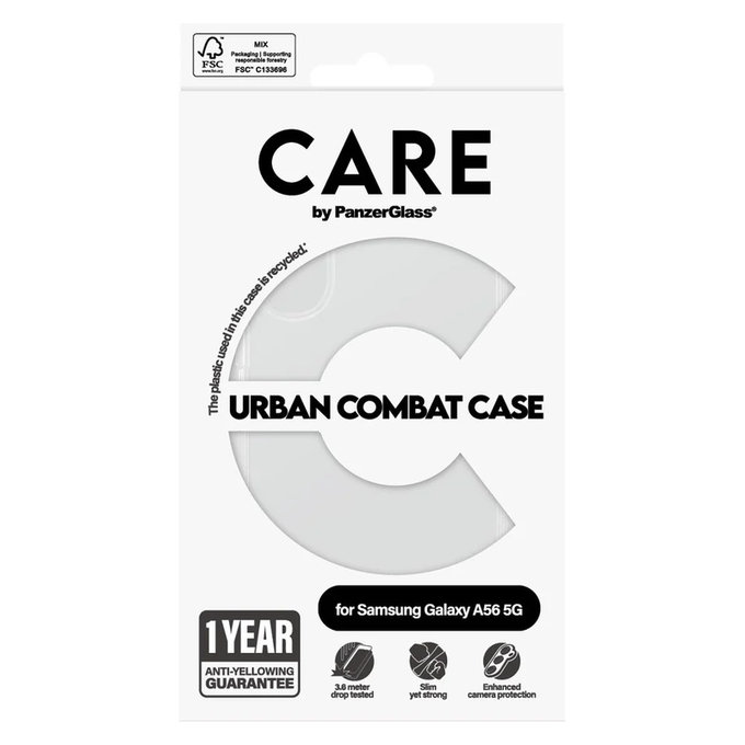 Caz Urban Combat pentru Samsung Galaxy A56 5G, Transparent, PanzerGlass