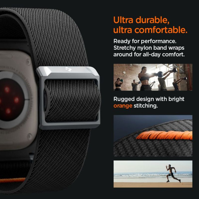 Spigen - Curea Lite Fit "Pro" pentru Apple Watch Ultra (49mm), Matte Black
