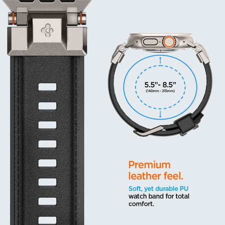 Spigen - Curea Durapro Armor PU pentru Apple Watch (42, 44, 45, 49mm), negru