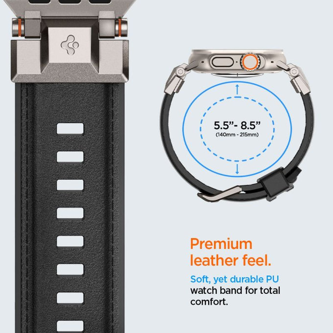 Spigen - Curea Durapro Armor PU pentru Apple Watch (42, 44, 45, 49mm), negru