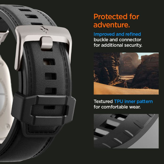 Spigen - Curea Durapro Armor PU pentru Apple Watch (42, 44, 45, 49mm), negru