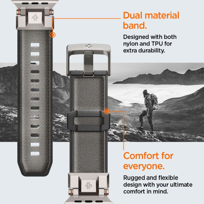 Spigen - Curea Durapro Armor pentru Apple Watch (42, 44, 45, 49mm), gri