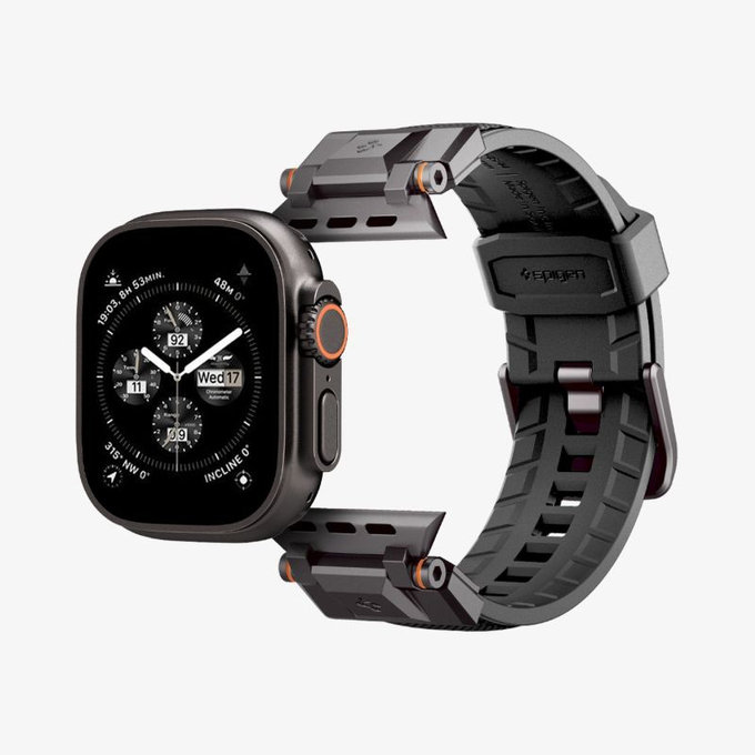Spigen - Curea Durapro Armor pentru Apple Watch (42, 44, 45, 49mm), Black Edition