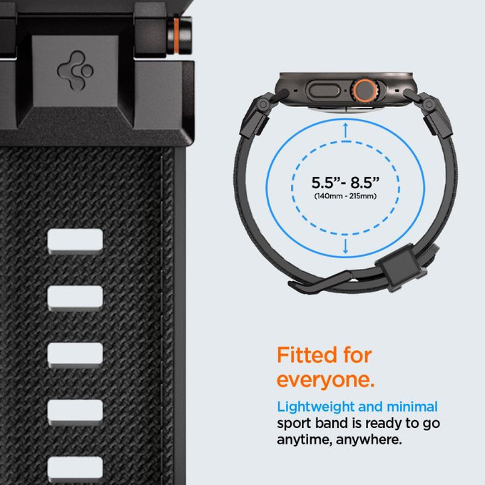 Spigen - Curea Durapro Armor pentru Apple Watch (42, 44, 45, 49mm), Black Edition