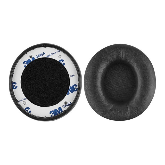 Perne de schimb pentru pentru Beats Solo Pro, Wireless, Spumă cu memorie + piele PU, Negru, 1 pereche