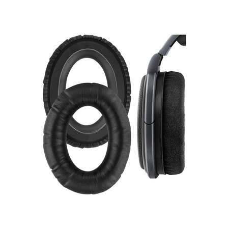Perne de schimb pentru pentru Sennheiser HD650, Spumă cu memorie + piele PU, Negru, 1 pereche