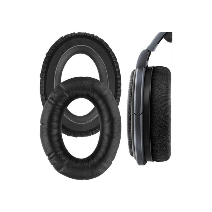 Perne de schimb pentru pentru Sennheiser HD650, Spumă cu memorie + piele PU, Negru, 1 pereche