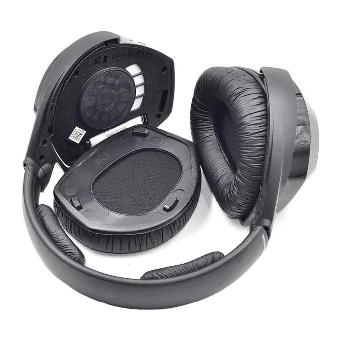Perne de schimb pentru pentru Sennheiser HDR175, RS175, Spumă cu memorie + piele PU, Negru, 1 pereche
