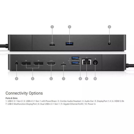 Dell WD19 K20A001 - Stație de andocare (USB-C) + Adaptor 130W Recondiționat