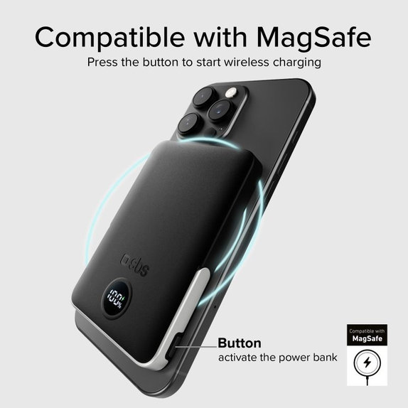 SBS - PowerBank 5000mAh, 20W, Power Delivery, Mag Stand, negru