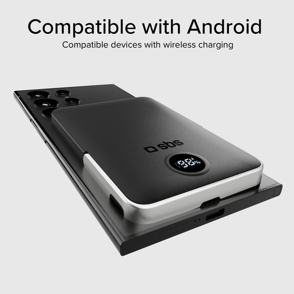 SBS - PowerBank 5000mAh, 20W, Power Delivery, Mag Stand, negru