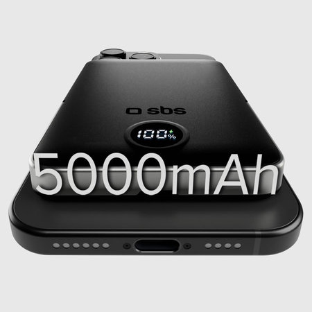 SBS - PowerBank 5000mAh, 20W, Power Delivery, Mag Stand, negru