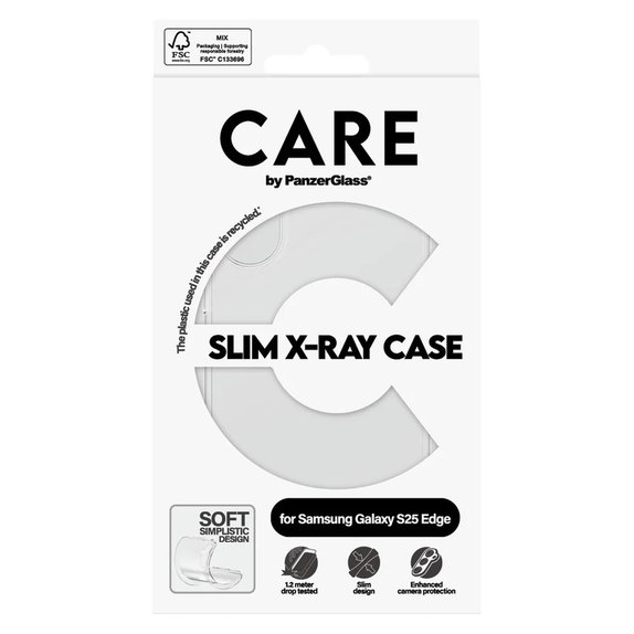 Caz X-Ray pentru Samsung Galaxy S25 Edge, Transparent, PanzerGlass