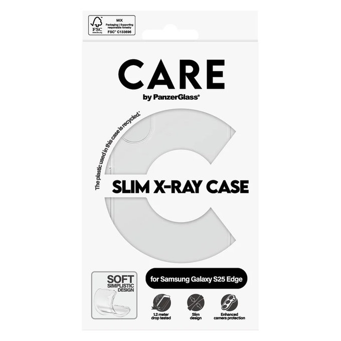 Caz X-Ray pentru Samsung Galaxy S25 Edge, Transparent, PanzerGlass