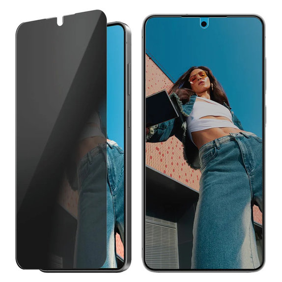 Sticlă securizată UWF Privacy cu aplicator pentru Samsung Galaxy S25 Edge, Transparent, PanzerGlass