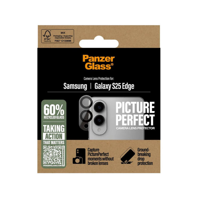 Protecție lentile cameră PicturePerfect pentru Samsung S25 Edge, Negru, PanzerGlass